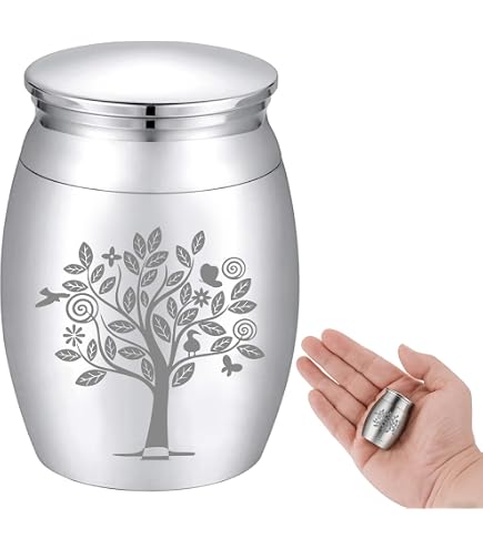 Mini Urna In Acciaio Inox 316 – Impermeabile, Per Ceneri O Ricordi (Stile 1, 28x43 Mm, Capacità 7,85 Ml)