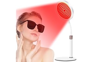 ‎RELHAFETHY Relhafethy Rotlichtlampe mit Sockel, 940nm&850nm&660nm Infrarotlampe mit 15/30/45 Minuten Timer, 9 Helligkeitsstufen, 3-in-1-Chip und Schwanenhalsdesign, 100-LED Rotlichtlampe für Den Heimgebrauch