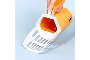 Tevimpeya Cat Litter Scoop with Waste Bin and 60 Waste Bags Cat Litter Sifter Shovel with Litter Box