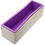 Sunreek Flexible rechteckige Silikonform mit Holzbox, für selbstgemachte Seifen, für 900 g, Zubehör für Seifenherstellng