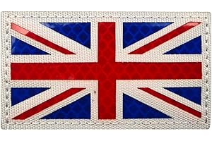 TOPPATCH Parche táctico reflectante de la bandera británica de Reino Unido, insignia de combate, paintball, militar, emblema de moral con trabillas y ganchos, camuflaje negro