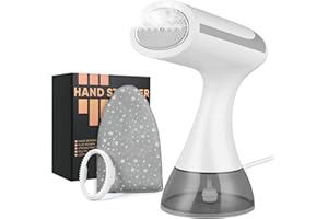 HOTUT Défroisseur Vapeur, 1500W Voyage Vapeur Steamer, Fer à Repasser Vertical Portable avec Réservoir d'eau de 300ml, Réchauffage Rapide Defroisseur Vapeur Vertical pour Tissu et Textile - Blanc