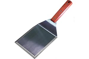 LA CUISINE FOR LIFE La Cuisine Spatule extra large en acier inoxydable avec poignée en bois pour barbecue, plaque de cuisson à dessus plat, Blackstone, barbecue, crêpes, hamburgers, tourneur à hamburger, robuste 12,7 x