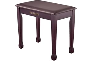 FILISITE Piano Bench with Waterproof Padded Cushion, Makeup Stools for Vanity, Bench for Living Room/Bedroom (Brown)