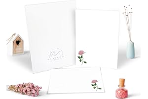 Me Loovely Pink Rose Letter Writing Paper and Envelopes A5 Size Papers Floral Stationary Supplies for Letters & Invitations | Christmas Gifts (10 Letters & 10 Envelopes with Gift Envelope)
