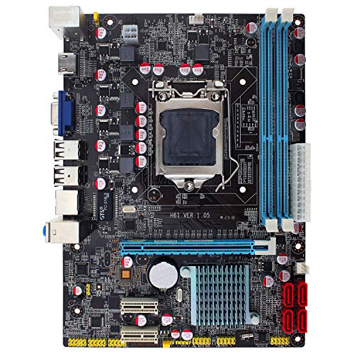Intel H61 Placas base Motherboard(Socket LGA1155,Chipset INTEL H61, 2 x 8GB Dual Dimm DDR3(1333) RAM Slots total support 16GB RAM, USB2.0, SATA2.0) - Micro ATX