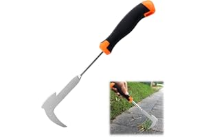 ROSYLEVE Estirpatore Erbacce Manuale 34 cm in Acciaio Inox per Rimuovere Muschio ed Erbacce dalle Fughe di Pavimentazione, Raschietto per Fughe con Manico Attrezzi da Giardino