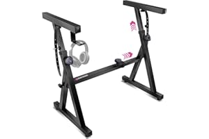LIQUID STANDS Plixio Heavy Duty Z Style Keyboard Piano Stand – Fully Adjustable and Portable (Standard)