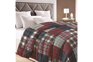 INTRECCI Piumino Matrimoniale, 260 x 260 cm, Piumino Ecologico, Caldo, Invernale, 300 g/m², Anallergico e Antiacaro, Made in Italy, Lavabile in Lavatrice, Soffice, Morbido. Fantasia: Tartan Multicolor