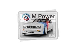 Nostalgic-Art Cartolina in latta retrò, 10 x 14 cm, BMW Motorsport – M Power E30 – Idee regalo per amanti BMW, Official License Product (OLP), in metallo, targhetta come biglietto d'auguri