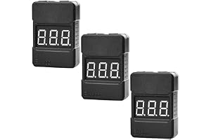 GERUI 3 Enheter 2 i 1 Batterispänningskontroll RC 1-8s Lipo/Li-ion, Lågspänningslarm för Monitor BX100 - Svarthölje