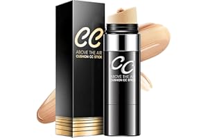 TONGYEND CC Cream Foundation Full Coverage, Air Cushion CC Foundation Stick, Color Correction Cream, Concealer Full Coverage, Lightweight, Waterproof, Natural Glowy Makeup, Cover Blemishes & Redness