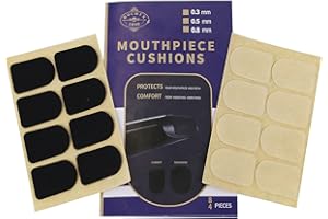 ROCHIX 1890 Clarinet/Soprano Saxophone Sax Mouthpiece Cushions Patches Pads,0.5mm Black & Clear (16 pcs)