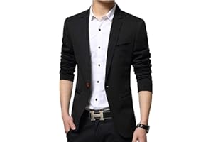 Nemopter Blazer Homme Veste Casual Élégante Slim Fit Un Bouton Costume Jacket Vestons