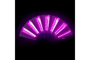 WUKESIFY Faltbarer Rave Fächer Mit Licht - Faltbarer Rave-Fächer Mit Licht | Led Großer Faltventilator Fächer Für Raves Performance Show Party Fan, Tanz Fan Festival Zubehör Handfächer Festival-Geschenk-Tanzfä