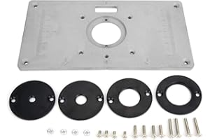 HONGZER Plaque d'insertion pour le travail du bois, Plaque et anneau d'insertion de table de routeur de bricolage en bois, Tableau de retournement de machine de coupe, 235 mm x 120 mm x 8 mm