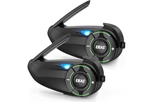 EJEAS Q8 Mesh Bluetooth interkom motocyklowy, do kasku dla maksymalnie 6 motocyklistów, 2 sztuki