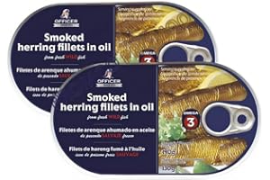 Officer - Filetes de arenque ahumado en aceite 190 g x 2 uds - Pack Promoo