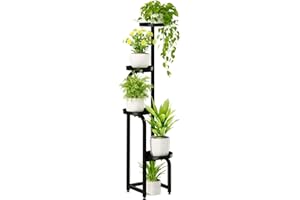 Bamworld Soporte Alto para Plantas de Interior y Exterior Soportes Esquineros de Metal para Múltiples Plantas Estante Resistente de 4 Niveles para Patio, Jardín, Balcón, Sala de Estar, Dormitorio