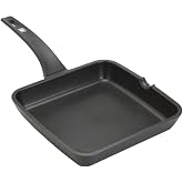 BRA Efficient | Grill 22 cm, Cast Aluminium | Non-stick, suitable for all hobs including induction, PFOA free, black, 22 x 22