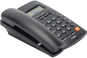 Uvital Desktop Corded Telephone, DTMF/FSK Mode, LCD Display, Calls Memory, Basic Calculator, Special Ring for VIP Numbers, M1,M2 One Touch Memory, in Use LED Indication, Last Number Redial