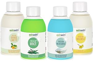 winwinCLEAN® 4 x fresh AIR 250ml Raumluftdeo I Luftreinigungs-Konzentrat I Für Luftreiniger, Air Purifier & Raumluftreiniger mit Wasserfilter I Entfernt Pollen, Staub, Tierhaare, Schimmel, etc.