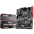 MSI B450 TOMAHAWK MAX Motherboard ATX, AM4, DDR4, LAN, USB 3.2 Gen2, TYPE-C, M.2, RGB Mystic Light Sync, HDMI, DVI-D, AMD RYZ