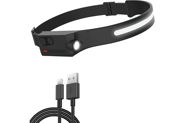 Pristar Lampe Frontale Rechargeable LED Torche Frontale Puissante Etanches USB 1200 mAh Lampes 5 Mode Course à Pied, Camping, Cyclisme, Casque, Poisson, Réparation, Jogging