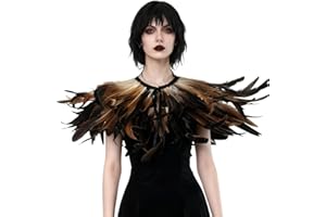 keland Gothic Feder Achselzucken Schalkragen Halskette Halloween Kostüm Epauletten