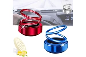 AUMUDE AEXZR Mini diffuseur portable, rotation automatique solaire double anneau, mini diffuseur portable, rotation à 360 degrés pour Ehicle, salon, salle de bain (bleu + rouge)