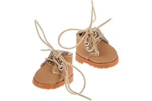 Toyvian Mini Puppenschuhe, 3.8cm Puppenhaus Weiches Kunstleder Mit Schnürsenkeln FüR Puppen Elegant Und Komfortabel FüR Puppenspiel Und Dekoration