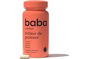 Baba Nutrition Fort Brûleur De Graisses Complément Alimentaire Pour Stimuler Votre Métabolisme | Facilite La Digestion Et éLimine Les Toxines | Maté + Artichaut + Guarana + Chicorée | 60 Gélules