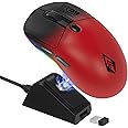 Archer Tech Lab Bluetooth Wireless Gaming Mouse (BT 5.3/2.4GHz/ Wired) PixArt PAW3311 Sensor, 22000 DPI~1000Hz Precise Tracking, 8 RGB/ 7 Programmable Buttons, Charging Dock, for PC Laptop Mac(Quest)