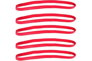 Minkissy 5Pcs Non Slip Yoga Hair Band Stretchy Workout Headband Athletic Hair Accessories for Football Basketball Soccer Tennis Yoga Golf White