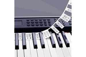 FEBSOW 2 Pack Removable Piano Keyboard Note Labels for Beginners, 88 keyboard Piano Stickers Notes Guide for Kids, Reusable and No Glue, Comes with Box