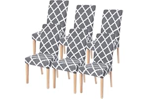 JuneJour Chair Covers for Dining Room,Elastic Stretch Modern Chair Cover Spandex Fabric Washable Removable Seats Slipcovers,for Kitchen,Dining Room,Wedding Decor,Hotel,Restaurant