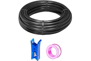 HAXIHA Noir 10 Meter Tuyau Pneumatique Polyuréthane PU Air Tuyau Kit 12mm OD x 8mm ID 32.8ft Air Comprimé Peut Etre Utilisé pour Les Compresseur Outils Pneumatiques