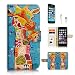 Produktbild iPhone 7 Flip Case Cover & Displayschutzfolie & Ladekabel Bundle. A3905 Abstrakte Kunst Giraffe