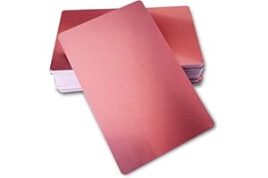 Ebamaz 50PCS Thick 0.45mm Aluminum Metal Business Cards Blanks 3.4 X2.13 inch for Customer Laser Engraving (Rose Golden, Blank)