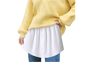 SHINEHUA Layering Fake Top Unterer Saum Einstellbare Schichtung Fake Top Lower Sweep Rock Halbe Länge Knopfleiste Hemd Saum für Pullover Sweatshirt Jacke Mantel Minirock