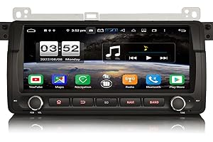 Erisin 8-rdzeniowy CarPlay Android Auto 8,8 cala GPS radio samochodowe z nawigacją do BMW serii 3 M3 E46 Rover 75 MG ZT Android 10 DAB+ Bluetooth ekran dotykowy DSP WiFi 4G FM A2DP DVB-T2 4GB + 64GB