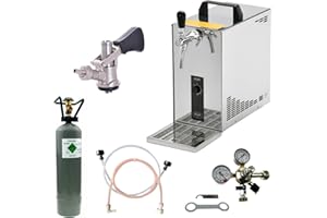 BieTal® Bierzapfanlage Bierkühler mobile Zapfanlage 35 Liter/h Durchlaufkühler KOMPLETTSET - KEG Korb - CO2 2 kg