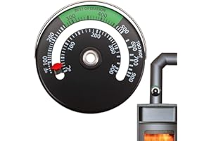 GENERISCH Termómetro magnético para estufa de leña, medidor de temperatura para chimenea de leña, horno de tubo, medidor de temperatura