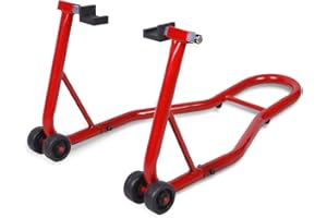 ‎COSTWAY COSTWAY Motorradheber, Motorradständer hinten bis 400 KG, Montageständer Motorrad breitenverstellbar, Motorrad Heber Motorradhebebühne für Kettenreinigung (Rot)