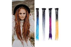‎SILK-CO Dreadlocks Extension Afro Flechthaar Braids Haarteil wie Echthaar Braiding Haarverlängerung 5 Bündel 35g/Packung 24"(60cm) # Schwarz-Fuchsie-Dunkellila