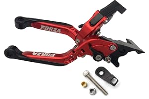 LongGreat Aluminium Kurz Kupplung Verstellbare Motorrad Bremshebel, 1 Paar Motorrad Mit Bremsfunktion Bremsgriff Aluminium Bremshebel Kupplungshebel Für Honda Forza 125 250 300 2010-2022+ (Rot,3)
