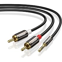 MOSWAG Cavo Y Da 3.5mm A Doppio 6.35mm – TRS Stereo A 2 TS Mono, Treccia In Nylon, 2 Metri, Per Mixer E Amplificatori - 2
