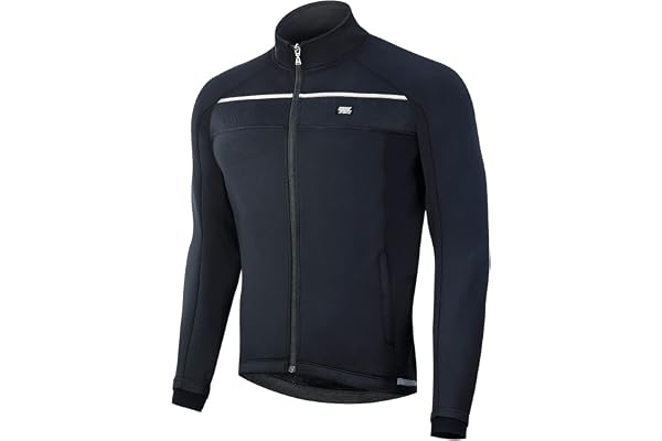 Souke Sports Veste de Cyclisme Coupe-Vent Thermique Imperméable Manche Longue pour Homme avec Matériaux Réfléchissants pour Cyclisme à Randonné, Course à Pied