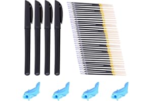 KSJEHW 36 Pezzi Ricariche, con 4 Pezzi Penne Magiche, 4 Pezzi Correttore Presa per Libro Calligrafia Bambino Riutilizzato