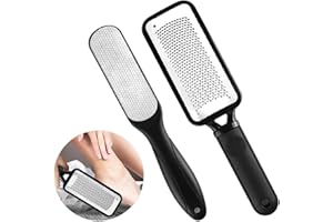 ‎WUJUN WUJUN 2 Stück hornhauthobel, Edelstahl-Fußraspel und doppelseitige Fußfeile Entferner für harte Haut Hornhautfeile Entferner Harte Haut für nasse und trockene rissige Füße